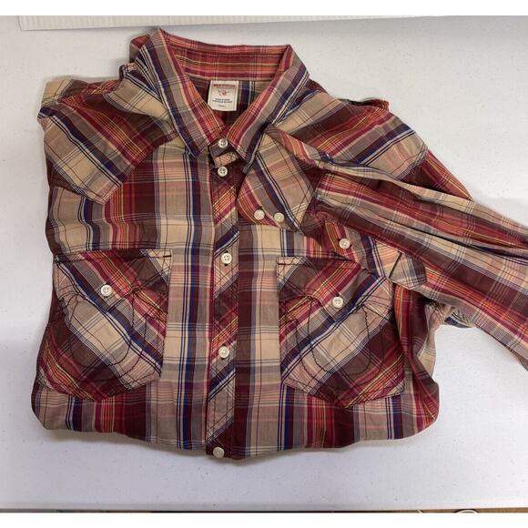 Men’s True Religion 3XL Long Sleeve Button Up Plaid Shirt With Pocket Detail - Picture 1 of 7